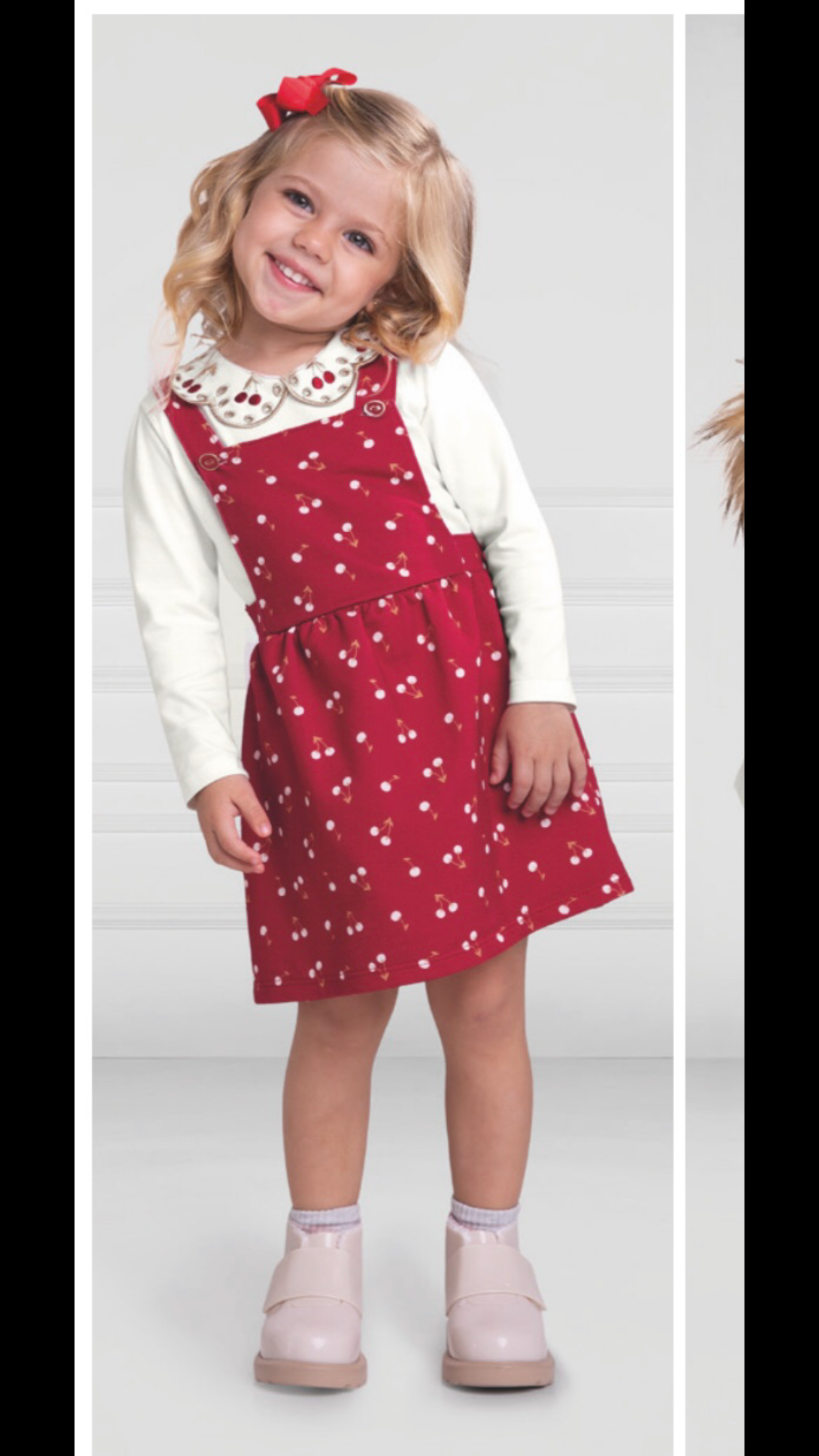 Pichi y camiseta niña - Kyly Invierno 2024 - Detalle 2 - Moda Infantil Chicle