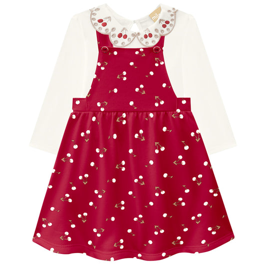 Pichi y camiseta niña - Kyly Invierno 2024 - Frontal - Moda Infantil Chicle