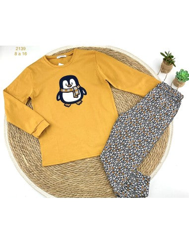 Pijama ni�a ping�ino algod�n - Alma - Detalle 1 - Moda Infantil Chicle