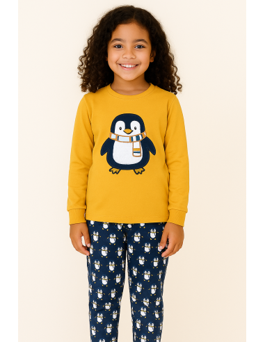 Pijama ni�a ping�ino algod�n - Alma - Frontal - Moda Infantil Chicle
