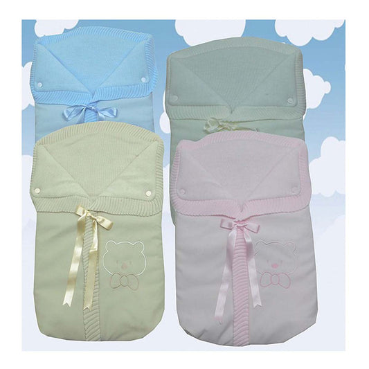 Saco de pique con bordado de oso, para bebés - Frontal - Moda Infantil Chicle