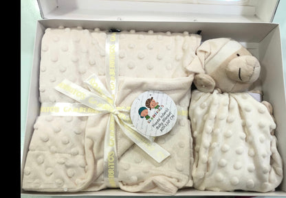 Set regalo en beige, manta y doudou de topos, Gamberritos - Detalle 4 - Moda Infantil Chicle
