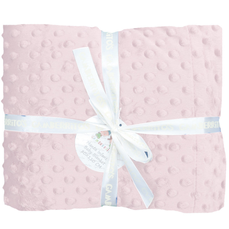 Set regalo en rosa claro, manta y doudou de topos, Gamberritos - Detalle 1 - Moda Infantil Chicle