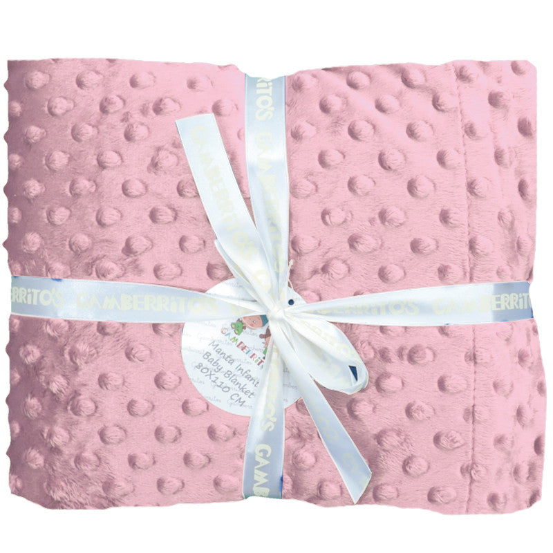 Set regalo en rosa empolvado, manta y doudou de topos, Gamberritos - Detalle 1 - Moda Infantil Chicle