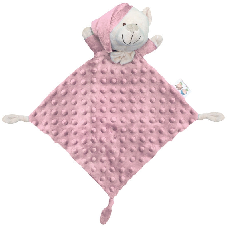 Set regalo en rosa empolvado, manta y doudou de topos, Gamberritos - Detalle 2 - Moda Infantil Chicle