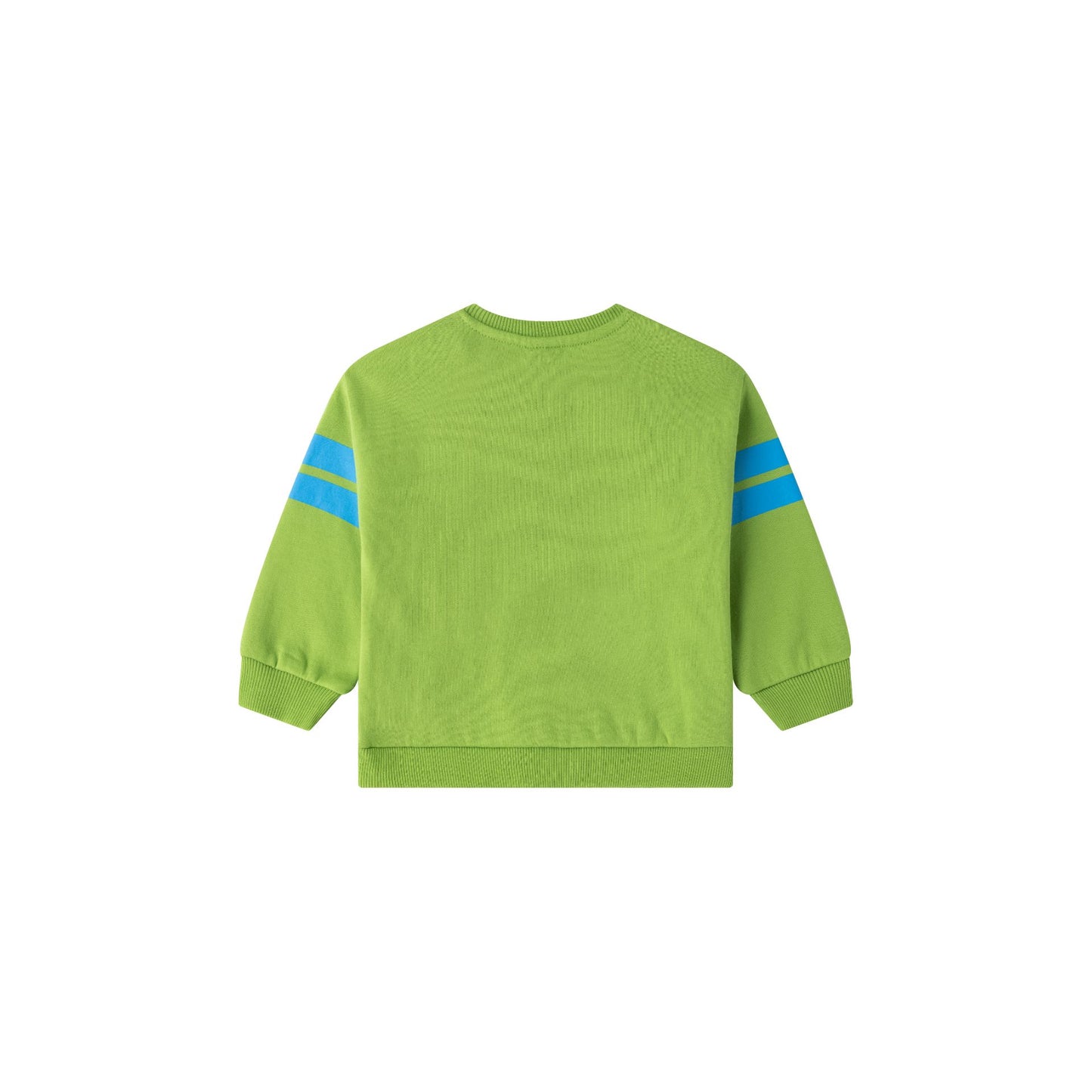 Sudadera bebé en pistacho con robot azul - Newness invierno 2024 - Detalle 1 - Moda Infantil Chicle