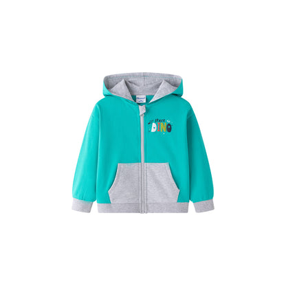 Sudadera con cremallera en turquesa - Newness invierno 2024 - Frontal - Moda Infantil Chicle