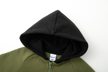 Sudadera con cremallera en verde - Newness - Detalle 2 - Moda Infantil Chicle
