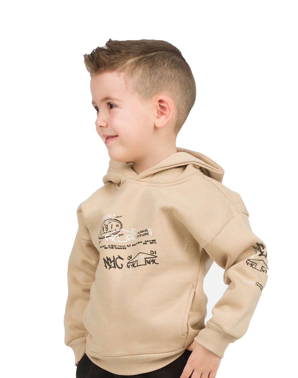 Sudadera ni�o marr�n de Energiers - Frontal - Moda Infantil Chicle