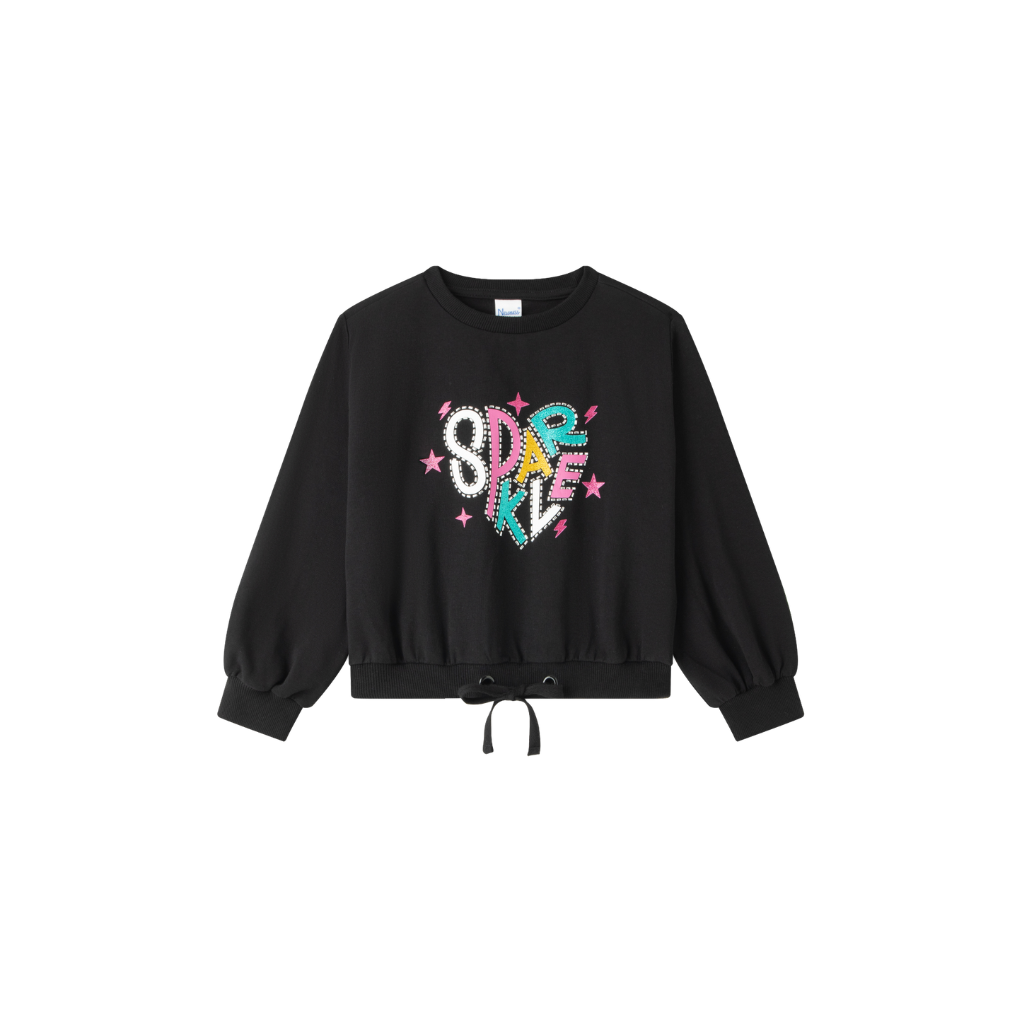 Sudadera niña en negra - Newness invierno 2024 - Frontal - Moda Infantil Chicle