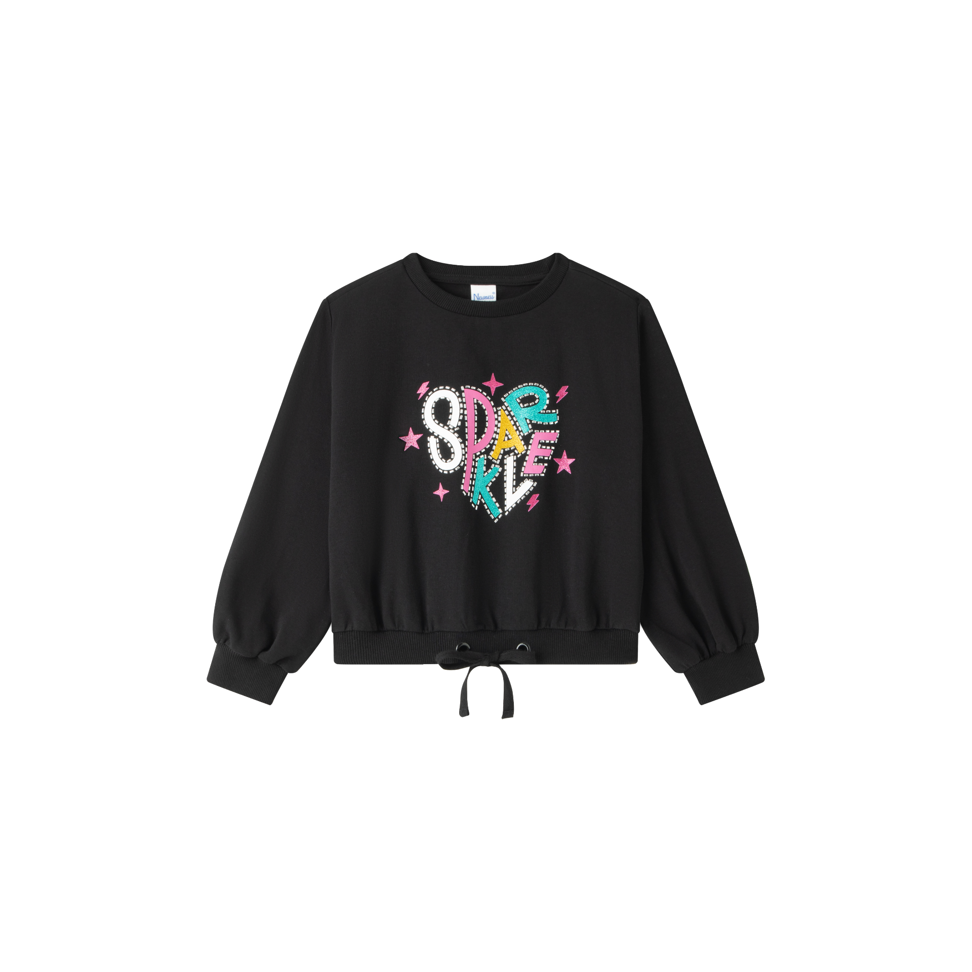 Sudadera niña en negra - Newness invierno 2024 - Frontal - Moda Infantil Chicle