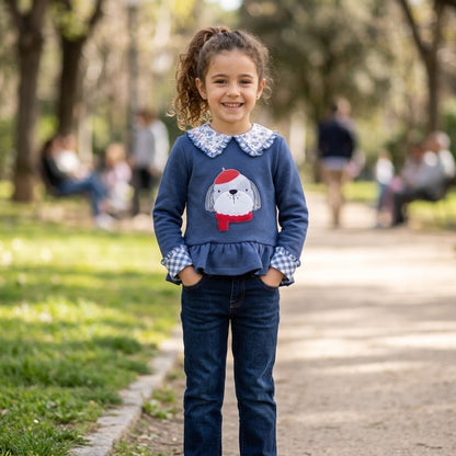 Sudadera perro de ni�a  - Basmarti - Detalle 2 - Moda Infantil Chicle