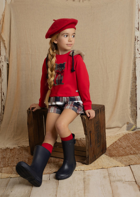 Sudadera + short de niña de invierno 2024 de - Basmarti invierno  2024 - Frontal - Moda Infantil Chicle