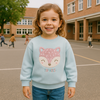 Sudadera verde zorro - Newness - Frontal - Moda Infantil Chicle