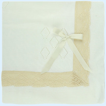 Toquilla puntilla en beige - Frontal - Moda Infantil Chicle