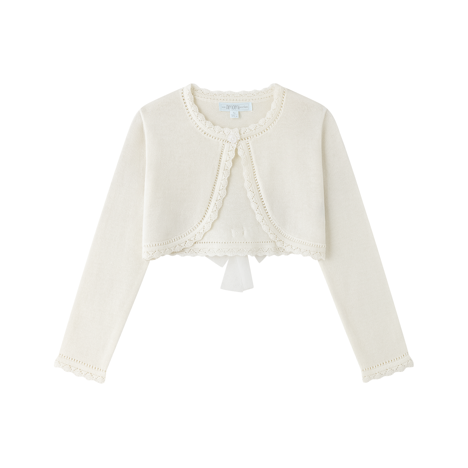 Torera de punto en color crudo - Frontal - Moda Infantil Chicle