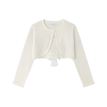 Torera de punto en color crudo - Frontal - Moda Infantil Chicle