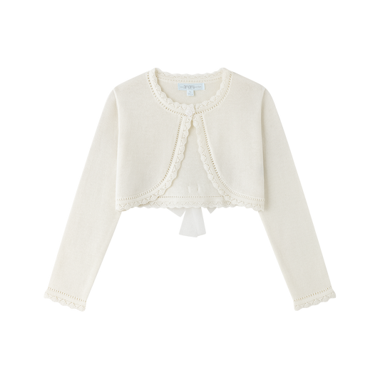 Torera de punto en color crudo - Frontal - Moda Infantil Chicle