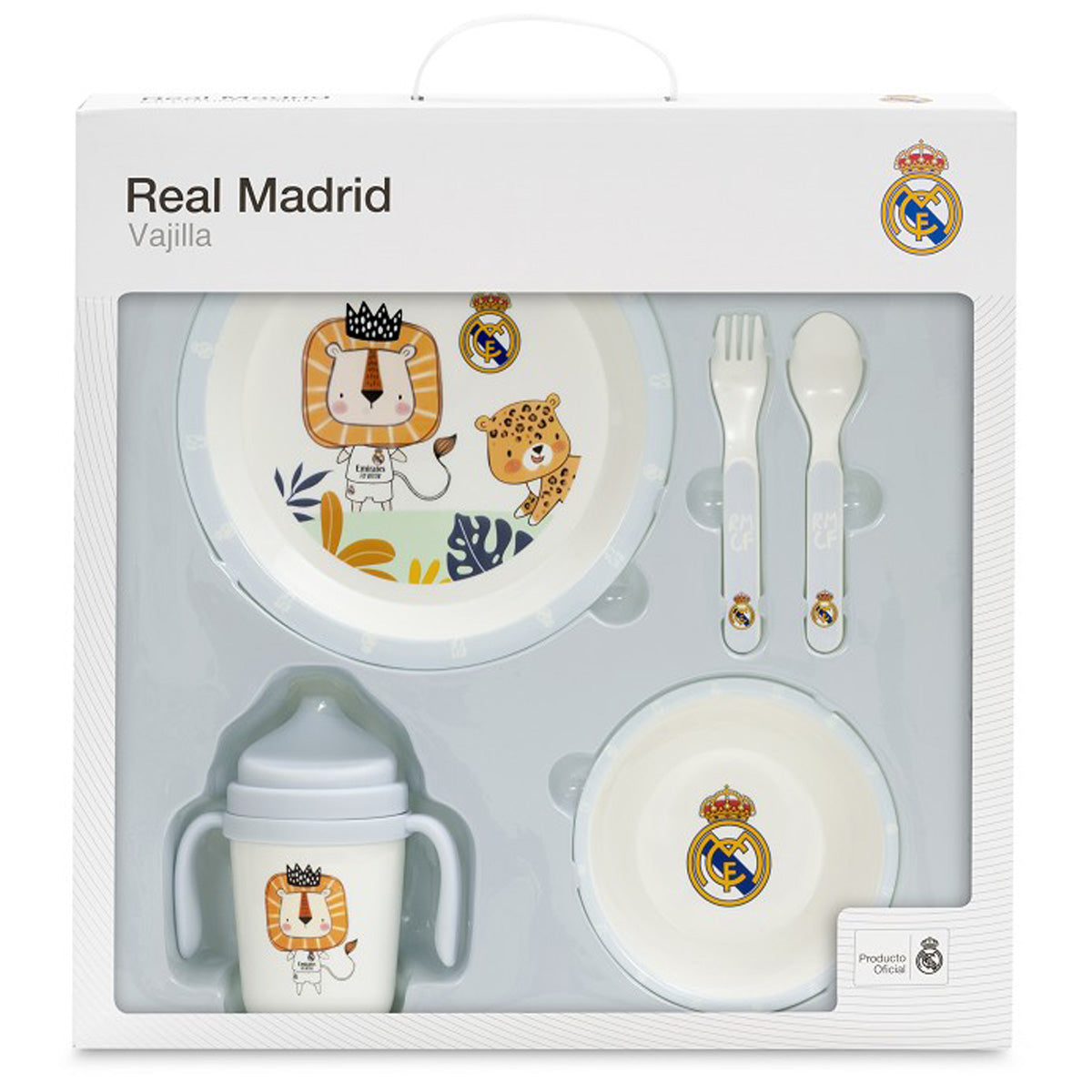 Vajilla Real Madrid 5 piezas - Frontal - Moda Infantil Chicle