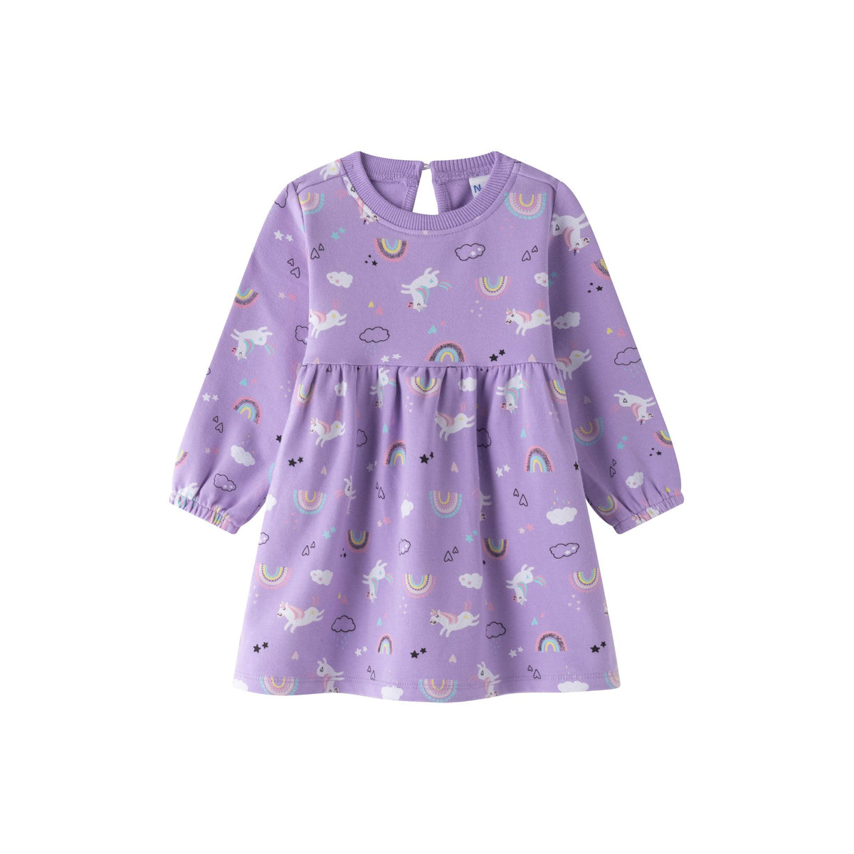 Vestido beb� algod�n de unicornios - Newness invierno 2024 - Frontal - Moda Infantil Chicle
