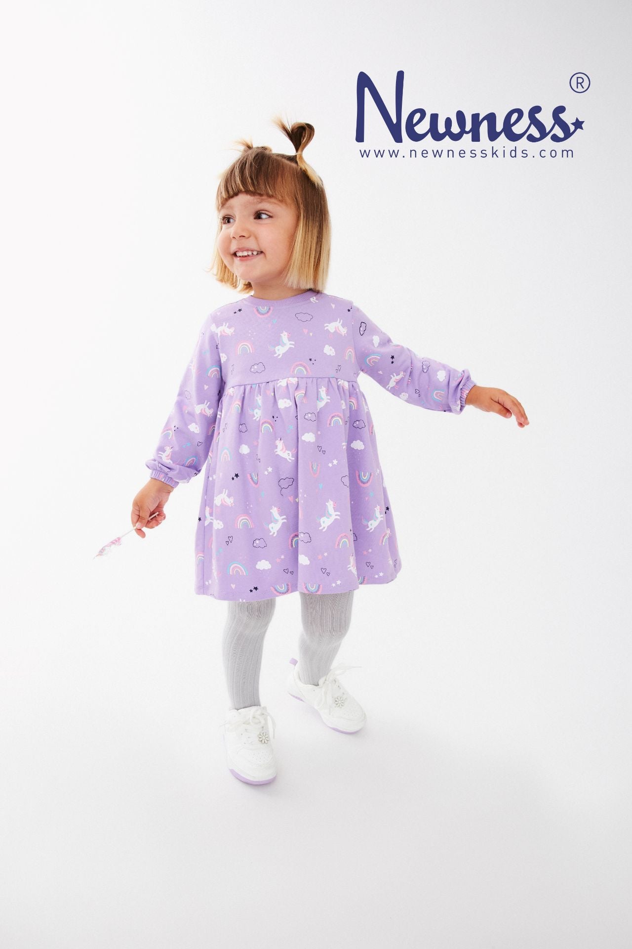 Vestido bebé algodón de unicornios - Newness invierno 2024 - Detalle 2 - Moda Infantil Chicle