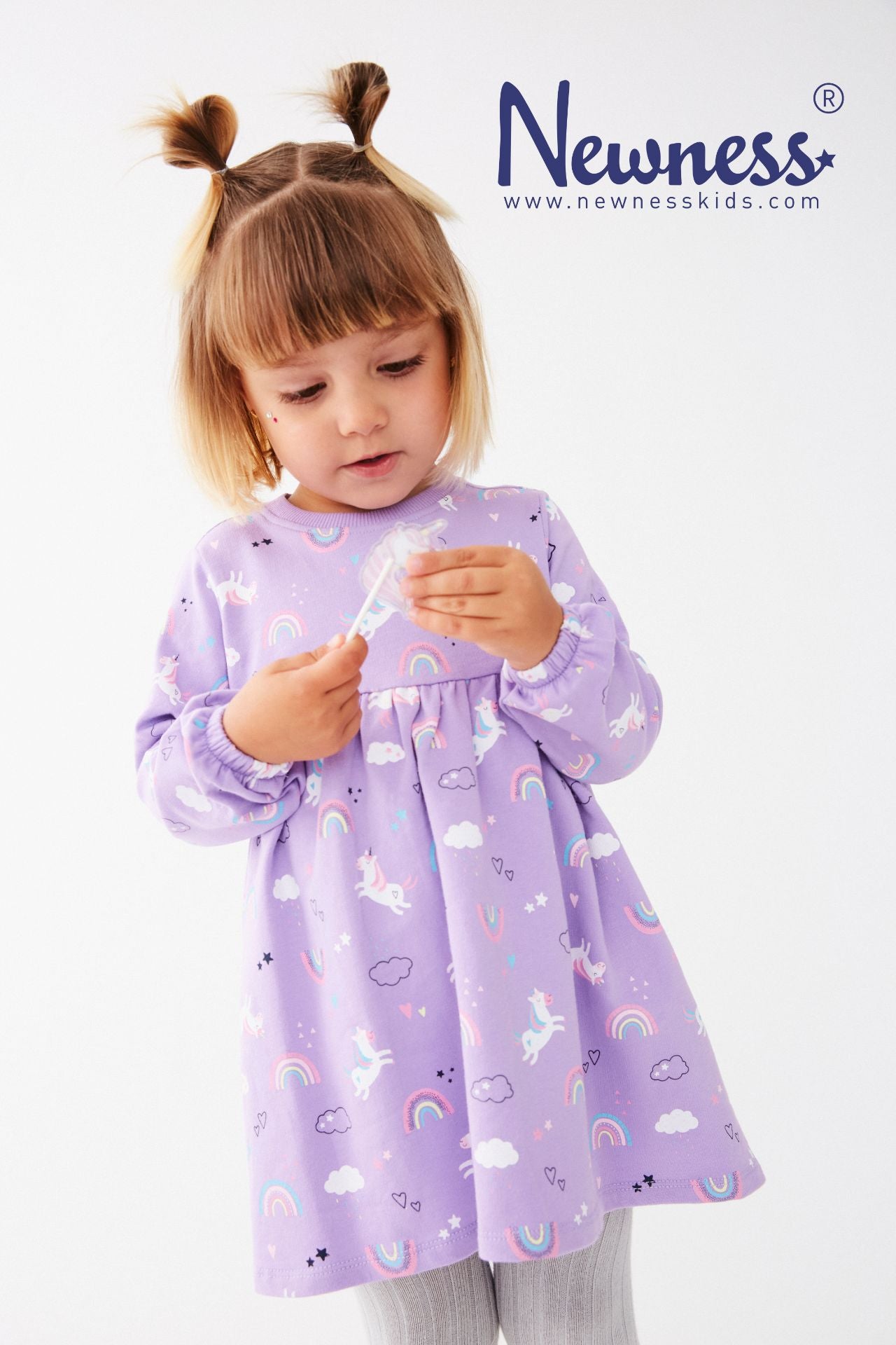 Vestido bebé algodón de unicornios - Newness invierno 2024 - Detalle 3 - Moda Infantil Chicle