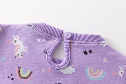 Vestido bebé algodón de unicornios - Newness invierno 2024 - Detalle 6 - Moda Infantil Chicle
