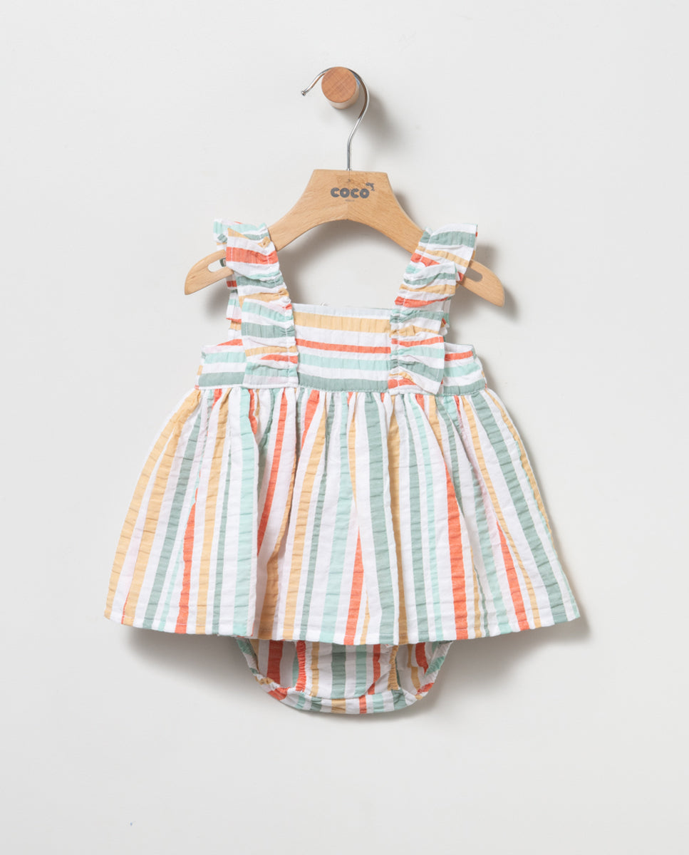 Vestido bebé niña de Primavera verano 2024 de Coco Acqua - Frontal - Moda Infantil Chicle