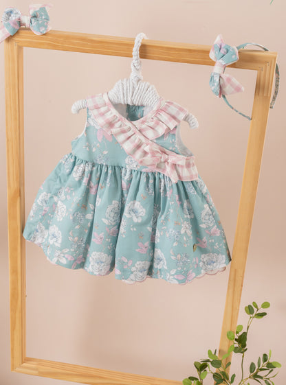 Vestido bebé niña estampado floral - Basmarti verano 2024 - Frontal - Moda Infantil Chicle