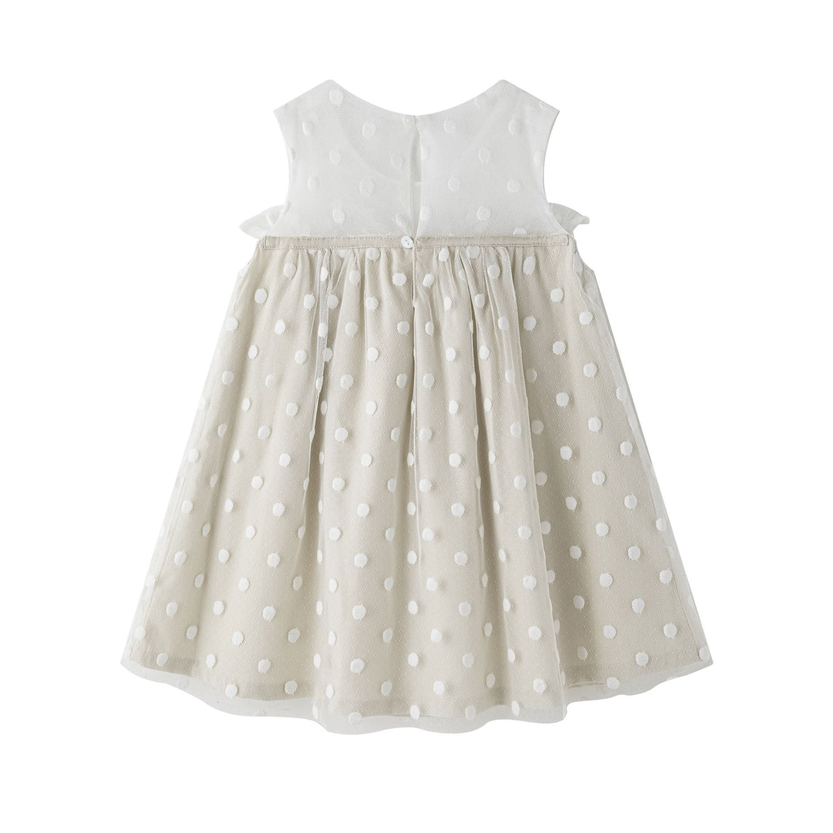 Vestido ceremonia en beige de ni�a -  Newness - Detalle 1 - Moda Infantil Chicle