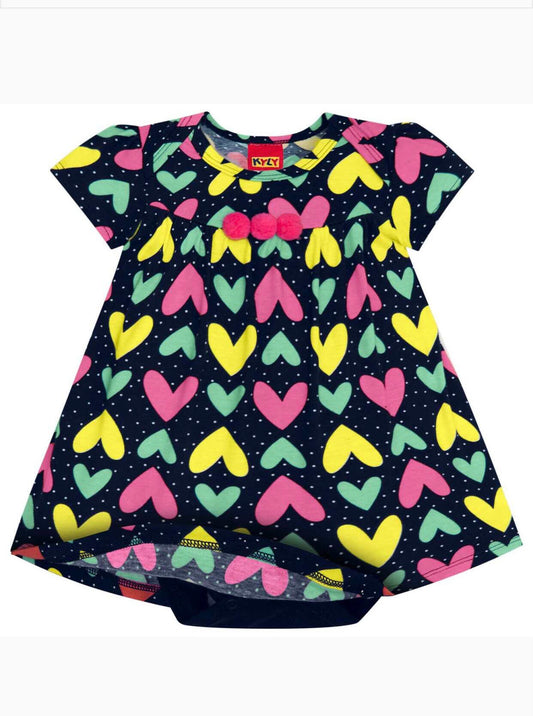 Vestido con body Interior 2024 - Frontal - Moda Infantil Chicle