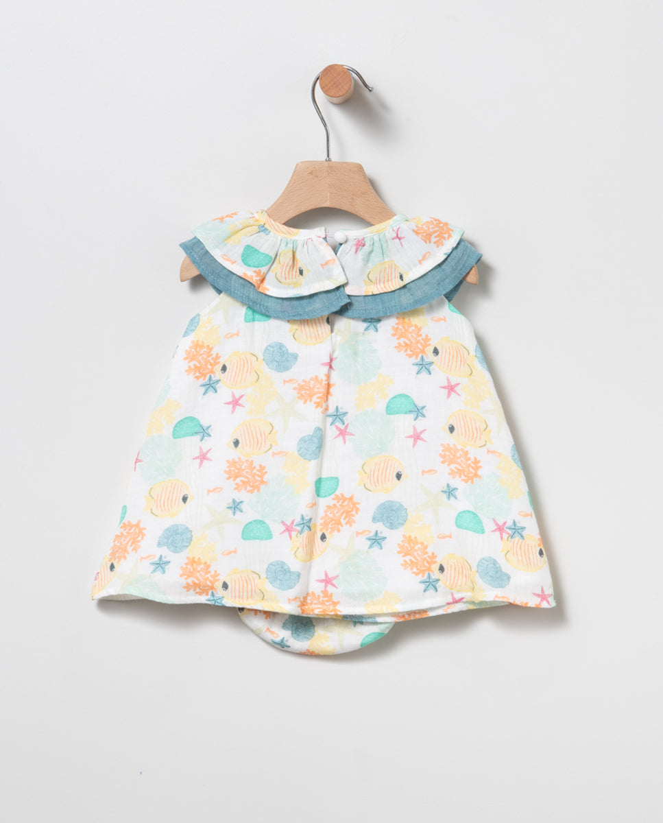 Vestido con braguita de niña - Coco Acqua - Detalle 1 - Moda Infantil Chicle