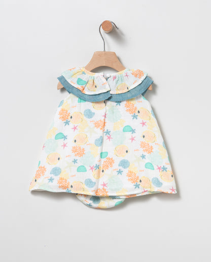 Vestido con braguita de niña - Coco Acqua - Detalle 1 - Moda Infantil Chicle