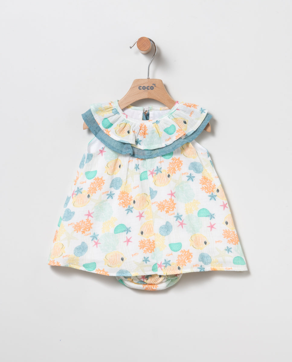 Vestido con braguita de niña - Coco Acqua - Frontal - Moda Infantil Chicle