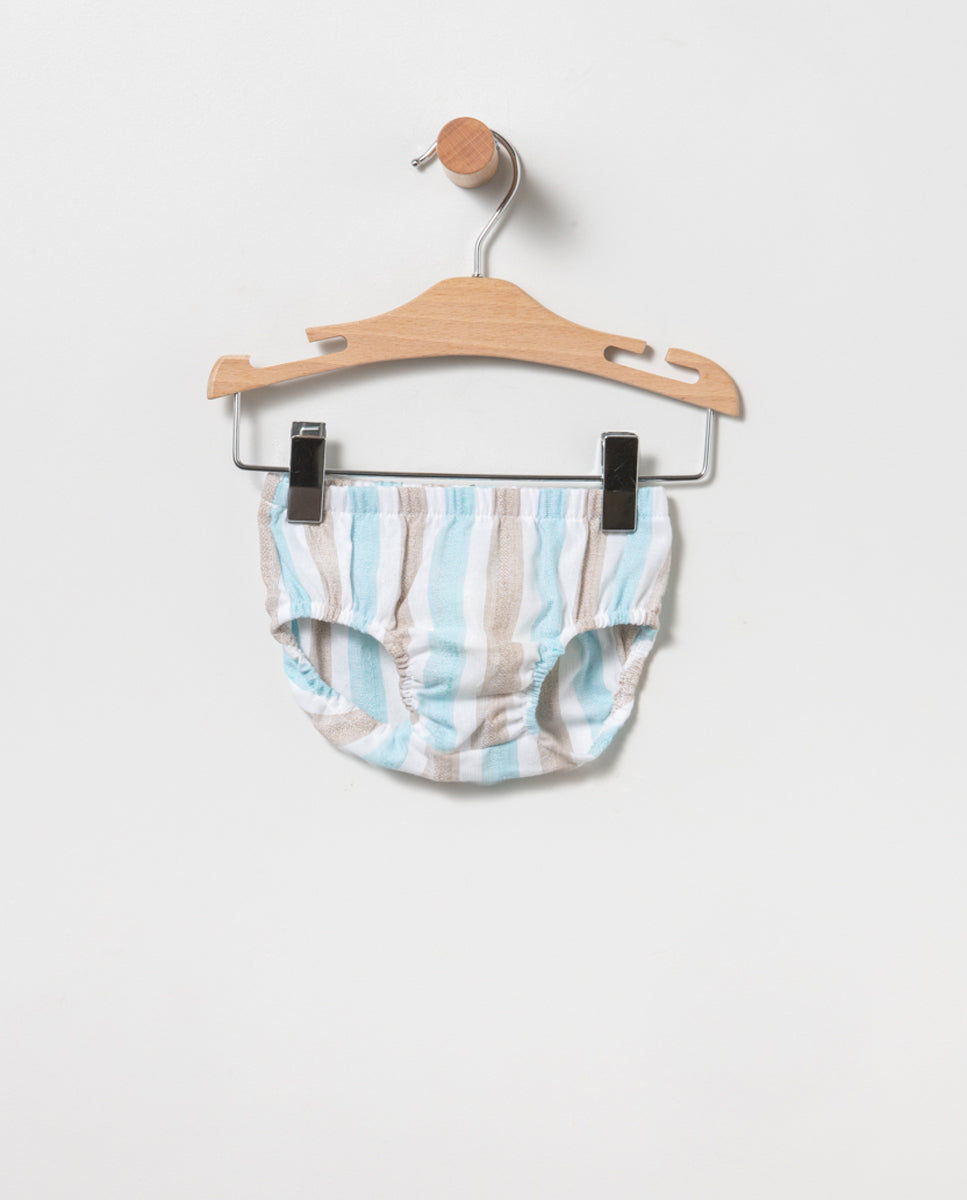 Vestido con braguita en turquesa de primavera 2024 de Coco Acqua - Detalle 2 - Moda Infantil Chicle