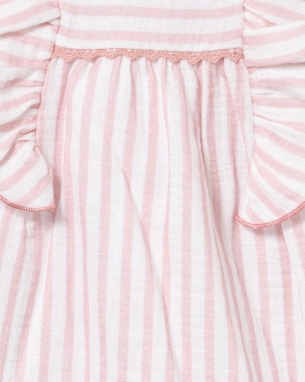 Vestido de bebé niña, en rayas, con braguita - Coco Acqua - Detalle 3 - Moda Infantil Chicle