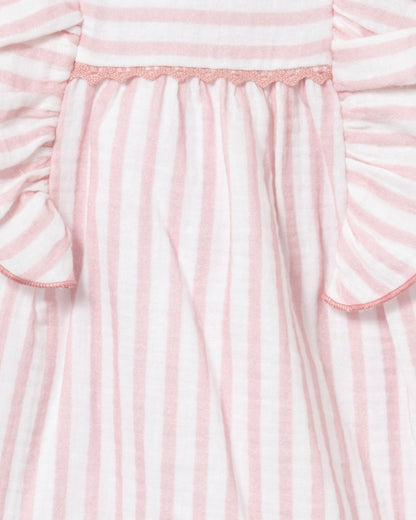 Vestido de bebé niña, en rayas, con braguita - Coco Acqua - Detalle 3 - Moda Infantil Chicle
