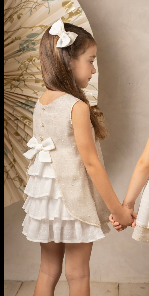 Vestido de lino de Basmarti - Frontal - Moda Infantil Chicle
