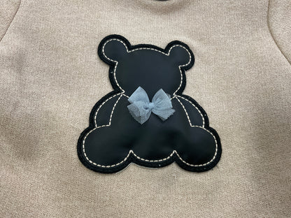 Vestido de niña beige dorado con brillos - Basmarti invierno 2024 - Detalle 1 - Moda Infantil Chicle