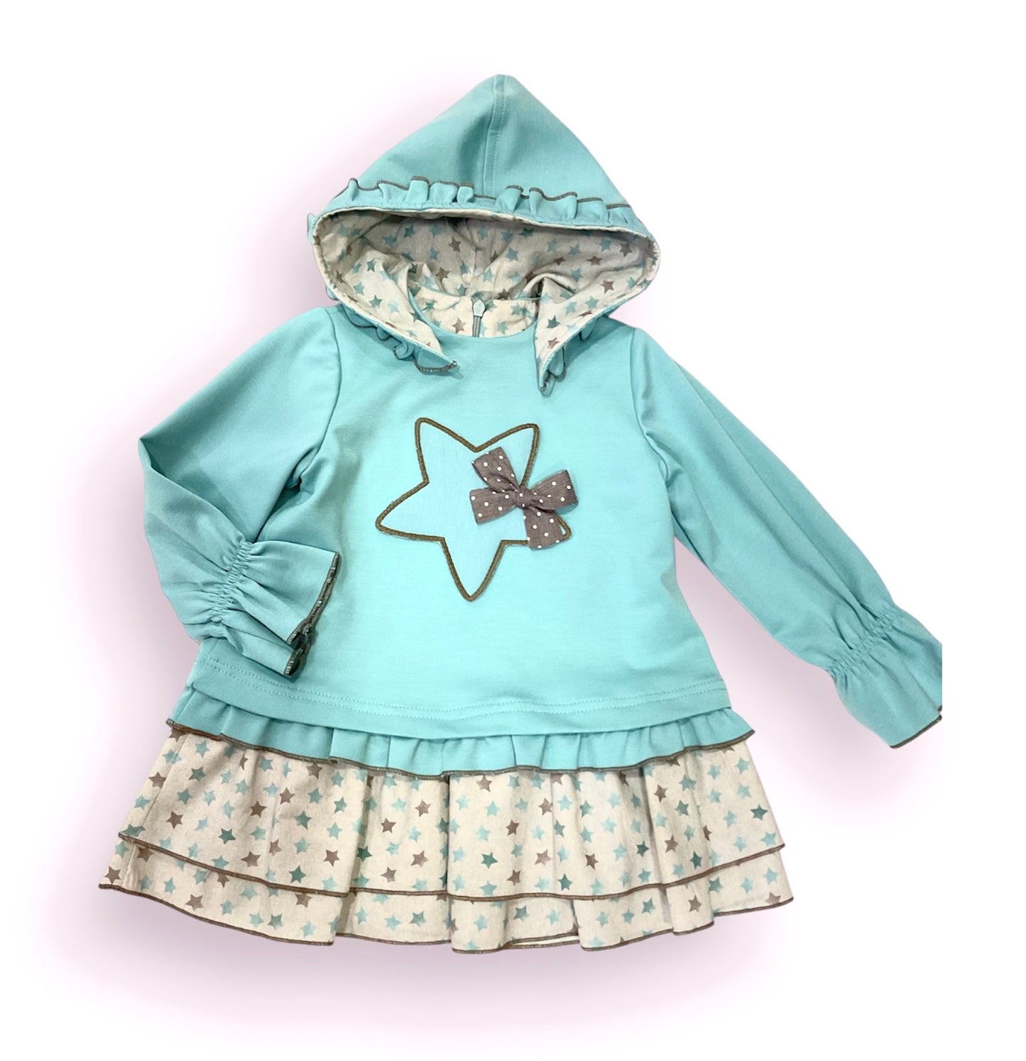 Vestido estrella con capucha de felpa - Cuka invierno 2024 - Detalle 3 - Moda Infantil Chicle