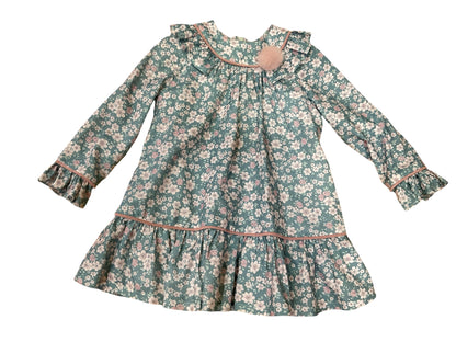 Vestido floral de niña - Basmarti invierno 2024 - Frontal - Moda Infantil Chicle