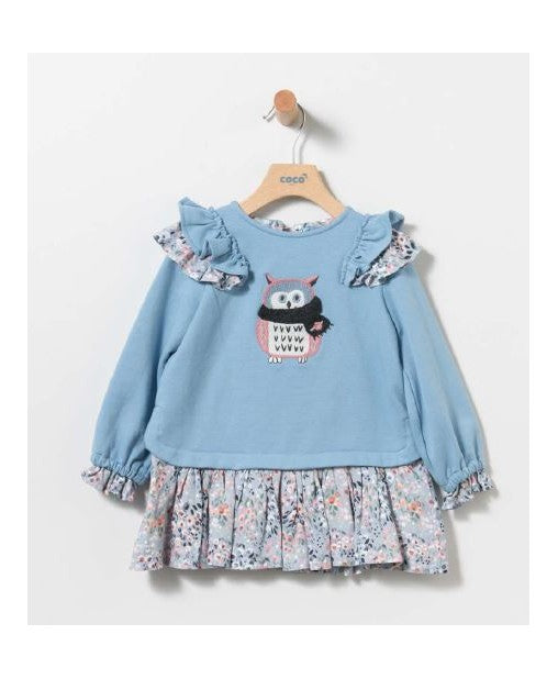 Vestido invierno 2024 Coco Acqua en azul - Detalle 2 - Moda Infantil Chicle