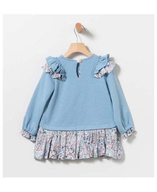 Vestido invierno 2024 Coco Acqua en azul - Detalle 3 - Moda Infantil Chicle