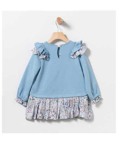 Vestido invierno 2024 Coco Acqua en azul - Detalle 3 - Moda Infantil Chicle