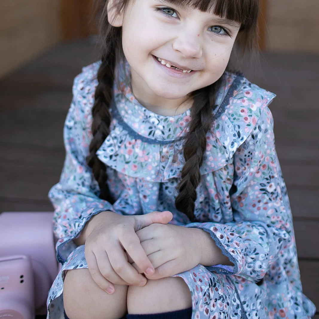 Vestido invierno de manga larga - Coco Acqua 2024 - Detalle 1 - Moda Infantil Chicle