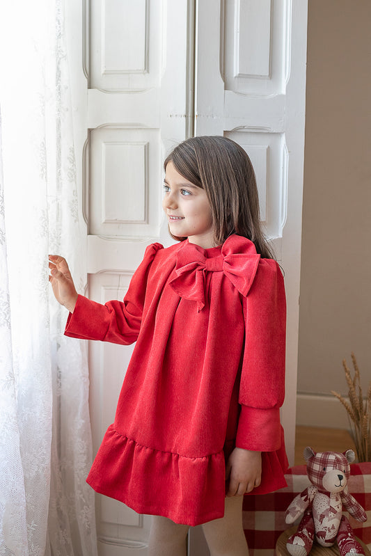 Vestido invierno en micropana - Coco Acqua 204 - Frontal - Moda Infantil Chicle