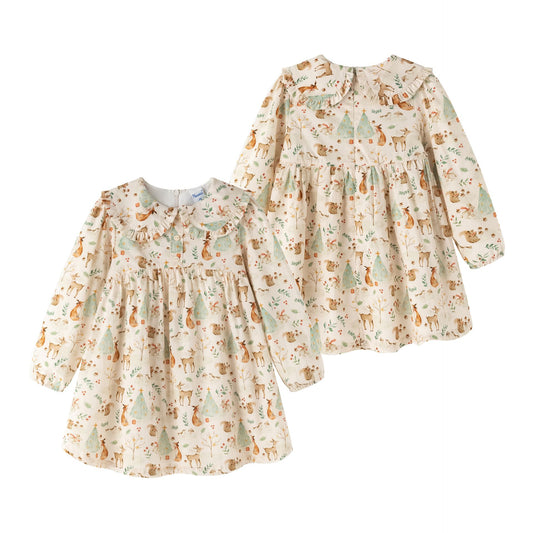 Vestido ni�a animalitos del bosque - Newness - Frontal - Moda Infantil Chicle