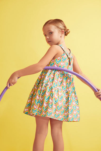 Vestido ni�a de corazones - Newness 2025 - Detalle 1 - Moda Infantil Chicle