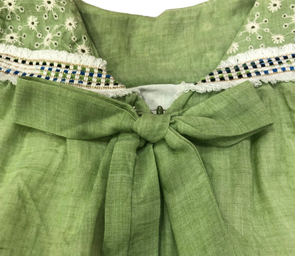 Vestido ni�a en color verde - Nekenia 2023 - Detalle 3 - Moda Infantil Chicle