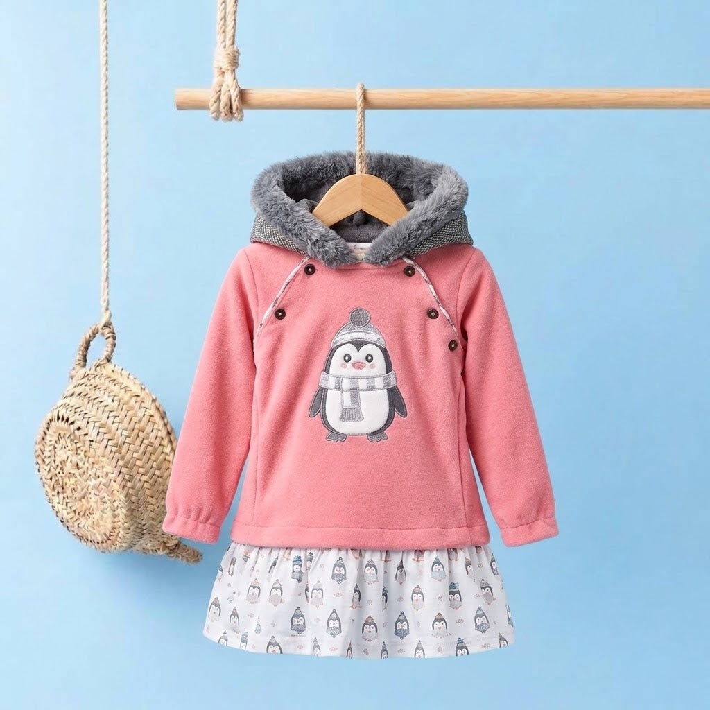 Vestido ni�a Ping�ino - Peque�os Piratas - Frontal - Moda Infantil Chicle